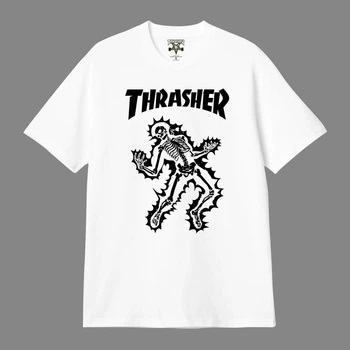 Футболка унісекс Thrasher з малюнком скелету розмір M білого кольору