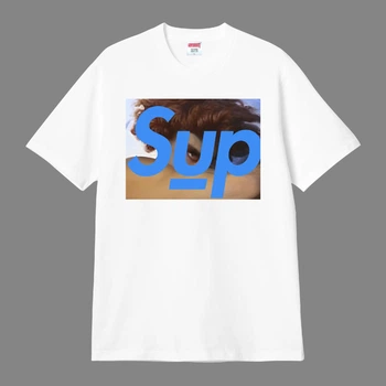 Футболка унисекс Supreme с прямоугольным рисунком размер L белого цвета