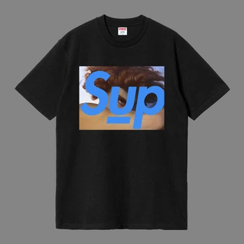 Футболка унисекс Supreme с рисунком лица с рукой размер S черного цвета