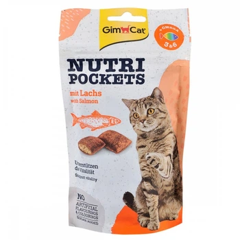 Вітамінні ласощі для котів GimCat Nutri Pockets Лосось + Омега 3 і Омега 6 60 г