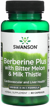 Suplement diety Swanson Berberine Plus with Bitter Melon & Milk Thistle 60 kapsułek (0087614118758)