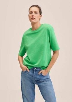 Футболка с подплечниками Mango 27005791 XS Зеленая