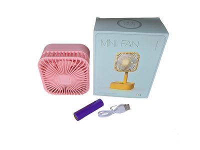 Портативний настільний міні вентилятор Mini Fan JY-1129 USB Рожевий