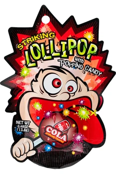 Конфеты Strawberry Lollipop with Popping Candy STRIKING 13,8 г
