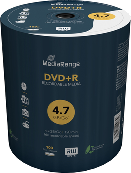 Диски MediaRange DVD+R 4.7 ГБ 16x 100 шт Pack (4260057124739)