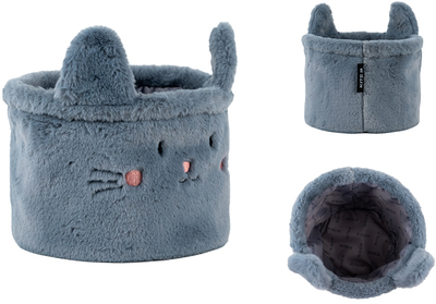 Корзина для хранения Kite Cute Cat 20х16 см плюшевая Серая (K24-3100S-2)