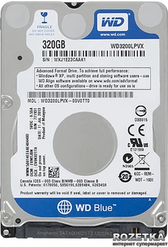 Жесткий диск Western Digital Blue 320GB 5400rpm 8MB WD3200LPVX 2.5" SATA-III