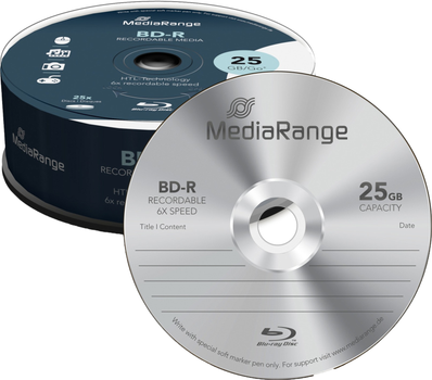 Dyski MediaRange BD-R 25 GB 6x 25 szt Cake (4260283119455)