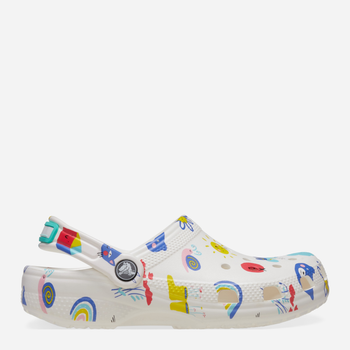 Chodaki dziecięce dla dziewczynki Crocs Classic Doodle Print Clog K 210356-94S 28-29 Białe (196265775811)