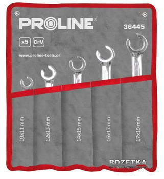 Набор разрезных ключей Proline 5 предметов (10 x 11-17 x 19 мм) CrV (36445)