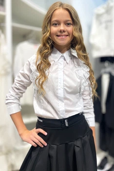 Блузка MiniModa 128 см Білий (2125000852836)