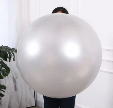 Большой Воздушный Шар Latex Balloon 36 дюймов 90 см Серебро (00650)