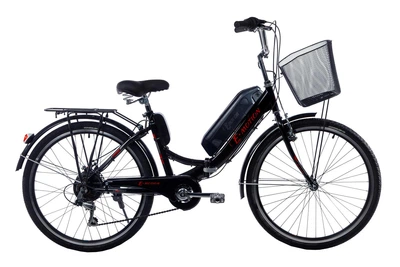 Електровелосипед складний з низькою рамою E-motion 26" 36V 14Ah 350W чорно-червоний