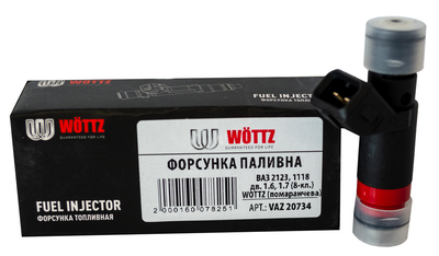 Форсунка топливная ВАЗ 2123, 1118 дв. 1.6, 1.7 (8-кл.) WOTTZ (оранжевая)