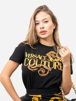 Футболка бавовняна жіноча Versace Jeans Couture vjc76hahg00cj00gg89 XS Чорна (8052019591071)