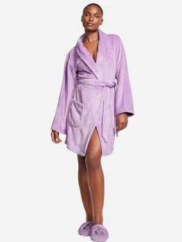 Халат жіночий флісовий теплий великого розміру Victoria's Secret 391183215 XL/XXL Фіолетовий (1159805341)