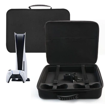 Компактный кейс для путешествий и хранение PlayStation 5 Slim, ударопрочная сумка для PS5 Slim черная