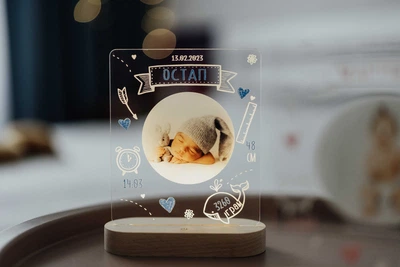 Ночник светильник с метрикой USB 20х20 см