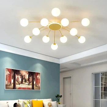 LED люстра Орбита 8618 (Золотая) на 12+1 плафонов