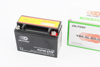 Мото аккумулятор OUTDO 12 Вольт 6.5Ah YB6.5L-BS(MF) кислотный