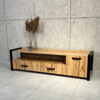 Тумба під телевізор MebliRoMax Loft 1800 Дуб Тахо /Чорний (000088440)