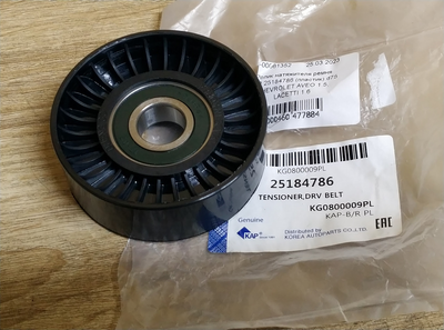 Ролик натяжителя ремня KAP 25184786 (KG0800009PL) (пластик) d75 CHEVROLET AVEO 1.5, LACETTI 1.6