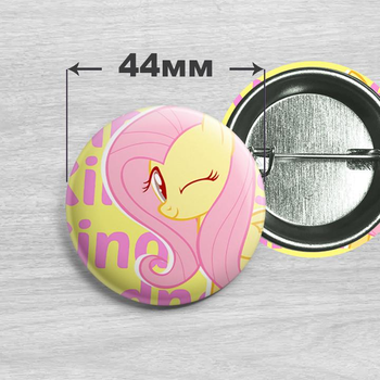 Значок Флаттершай з мультсеріалу My Little Pony 44мм №37