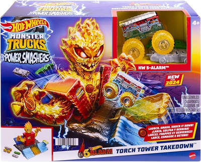 Zestaw Hot Wheels Monster Trucks Power Smashers 5 Alarm Wieża ognia – Wyzwanie (194735195756)