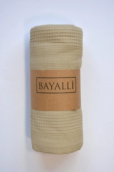 Покрывало Bayalli Евро 200×230 см Хлопок Бежевый