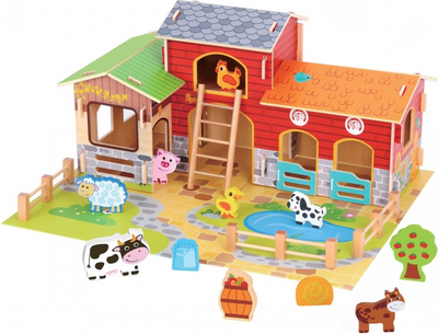 Drewniany zestaw do zabawy Woopie Green Mega Farm Animal Figures (5904326941816)