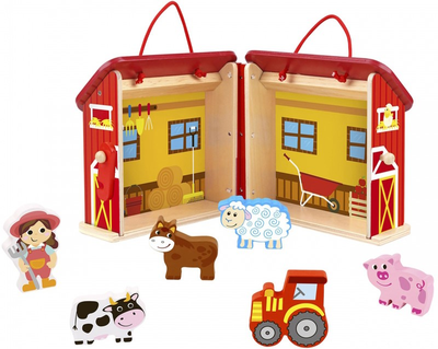 Zestaw do zabawy Tooky Toy Wooden Foldable Fire Station (6972633374534)