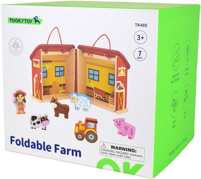 Zestaw do zabawy Tooky Toy Wooden Foldable Fire Station (6972633374534)