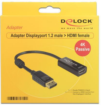 Adapter Delock DisplayPort 1.2 - HDMI 4K Black (4043619626090)