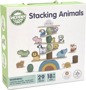 Klocki drewniane Woopie Stacking Animals 29 elementów (5904326949706)