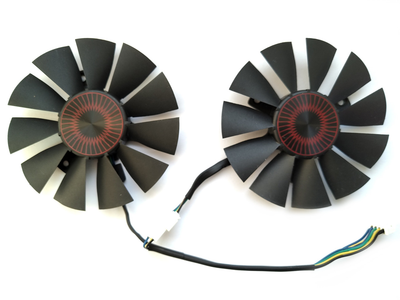 Вентилятор Everflow для видеокарты ASUS (оригинал) T128010SH (FD7010H12S T128010BH FD7010H12D PLD08010B12H) комплект 2 шт (№12.4)