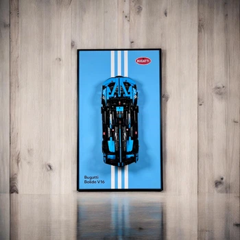 Арт Тримач Рамка на Стіну 50x30 см. для Фірмового Конструктора Technic Bugatti Bolide Agile Blue (42162) - Type-A