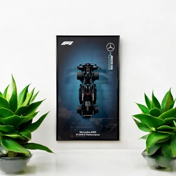 Арт Держатель Рамка на Стену 50x30 см. для Вашего Конструктора Technic (42165) Mercedes-AMG F1 W14 E Performance - Type-A