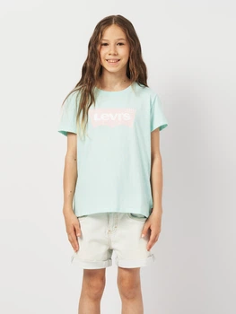 Детская футболка для девочки Levi's Lvg Batwing Tee 3EK825-BIM-LZ 98 см Мятная (3666643068035)
