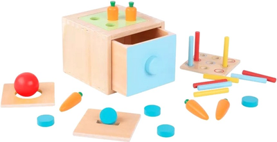 Kostka edukacyjna Tooky Toy Montessori 4 w 1 Sorter Nauka kolorów 3 szt (2172633374495)