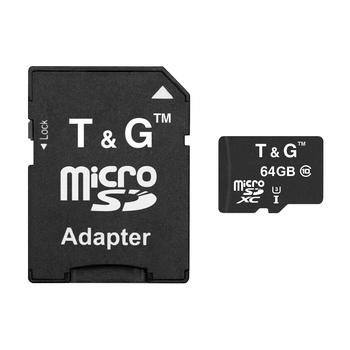 Карта памяти T&G + SD-adapter (TG-64GBSDU3CL10-01)