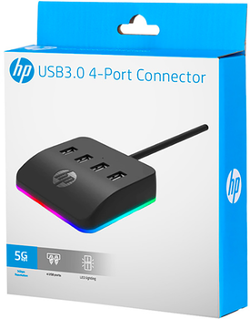 Hub USB HP DHC-CT120 RGB Black (8WW48AA)