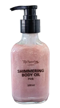 Масло для тела с шиммером Pink Top Beauty с дозатором 100 мл