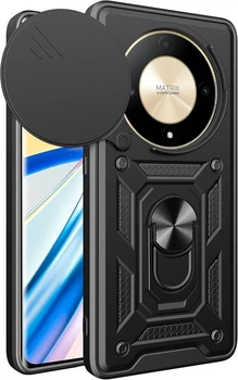 Чохол Hide Shield для Honor Magic 5 Lite протиударний бампер з підставкою кільцем Black