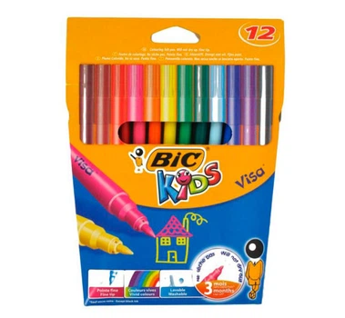 Фломастери BIC Visa 12 кольорів (bc888695)