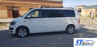 Боковые пороги подножки труба на LWB Volkswagen T6 16- d60х1,6мм Фольксваген Т6 ST7308