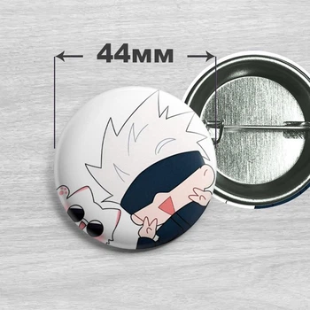 Значок Сатору Годжо из аниме Магическая битва / Jujutsu Kaisen 44мм №2