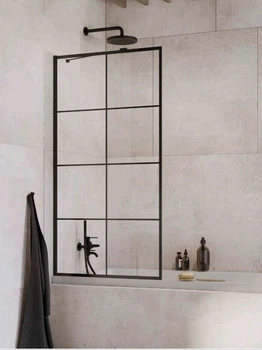 Стеклянная шторка для ванны RADAWAY Idea Black PNJ Factory 50 см стекло прозрачное 10001050-54-55