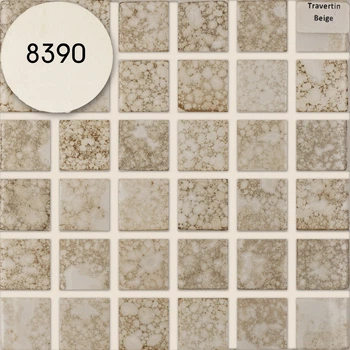 Мозаика АкваМо под камень,мрамор бежевый Travertin Beige 31.7x31.7 для кухни,бассейна,хамама за 1 ШТ