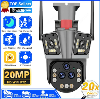 Уличная камера 10K 20MP WiFi IP LS VISION с пятью объективами 20х зум