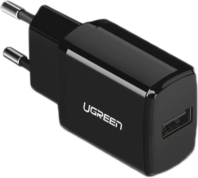 Мережевий зарядний пристрій Ugreen ED011 USB Wall Charger 2.1A Black (6957303854592)